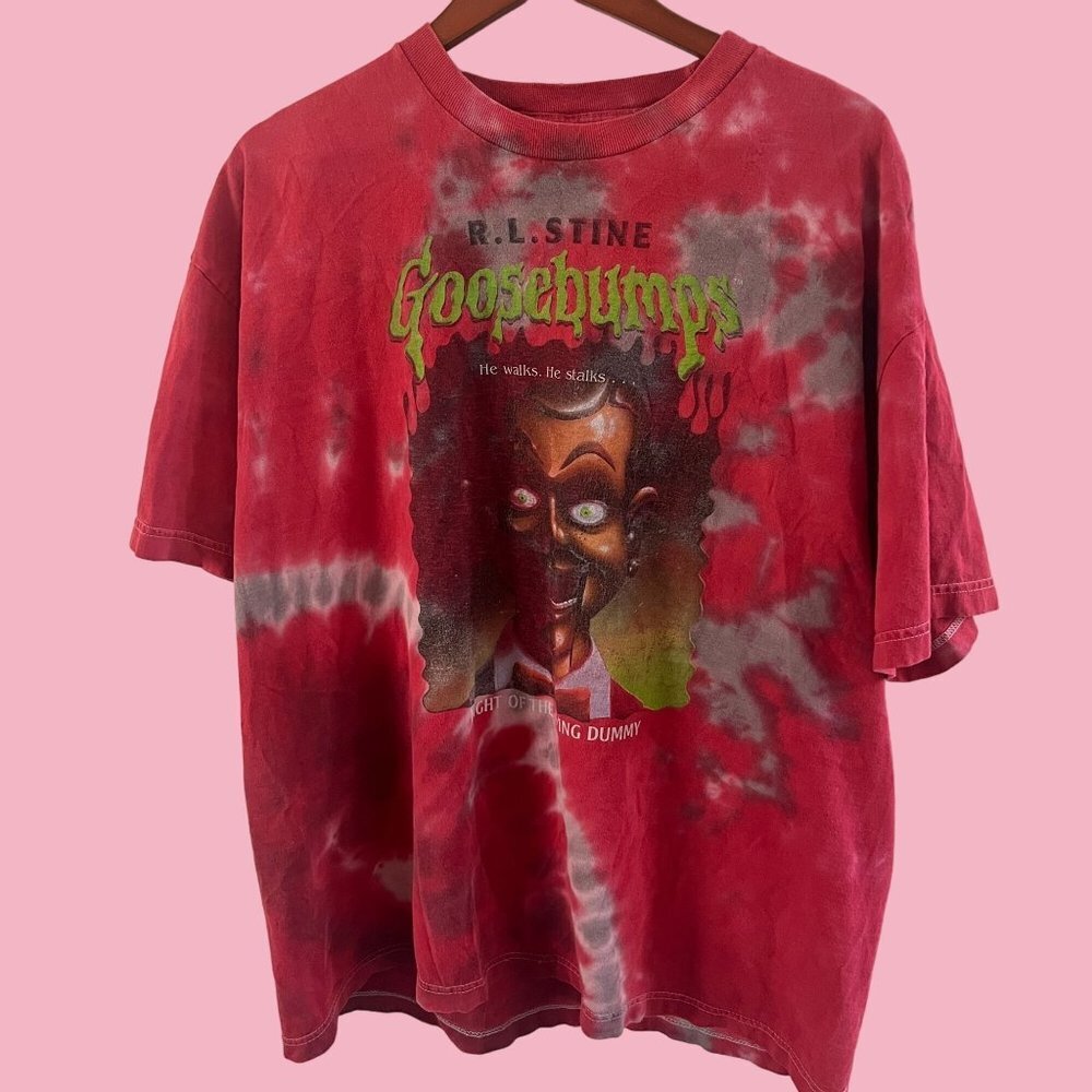 VTG Shirt Mens XL Goosebumps Night Of The Living‎ Dummy Tie Dye He Walks Stalks